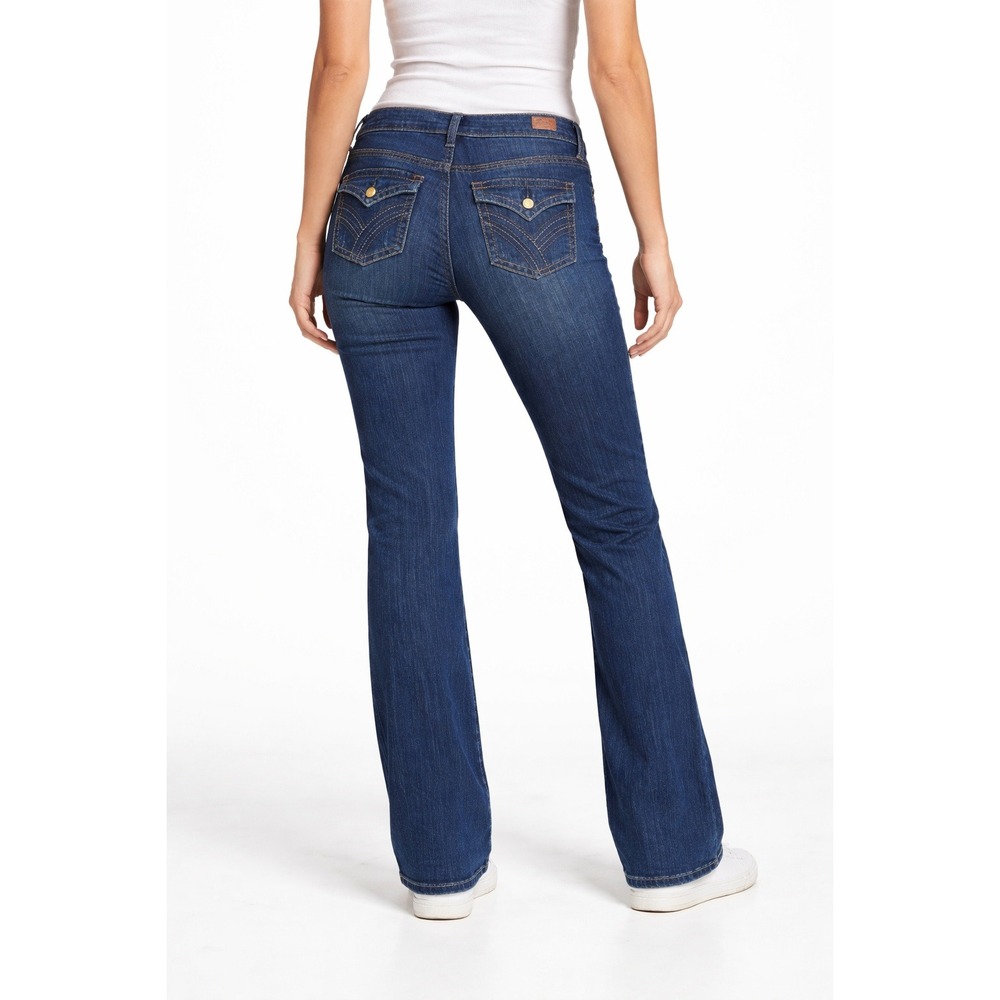 Seven7 Rocker Slim Boot Jeans Dark Wash Flap Pocket Denim Womens Size 10 - Picture 5 of 11